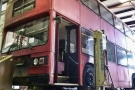 The Red Bus being worked on at Westrans Services