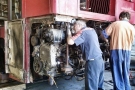 The Red Bus being worked on at Westrans Services